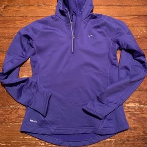 Nike half zip with hood